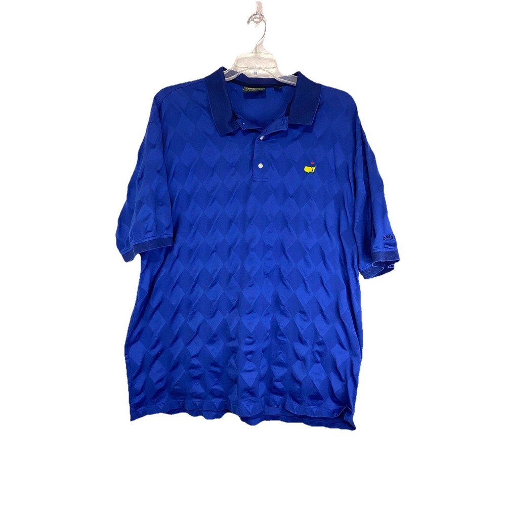 Masters Collection Mens XXL Royal Blue Diamond Jacquard Mercerized Cotton‎ Polo